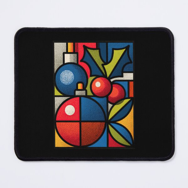 Item preview, Retro Geometric Christmas Baubles Stained Glass Art designed and sold by colorful-white.