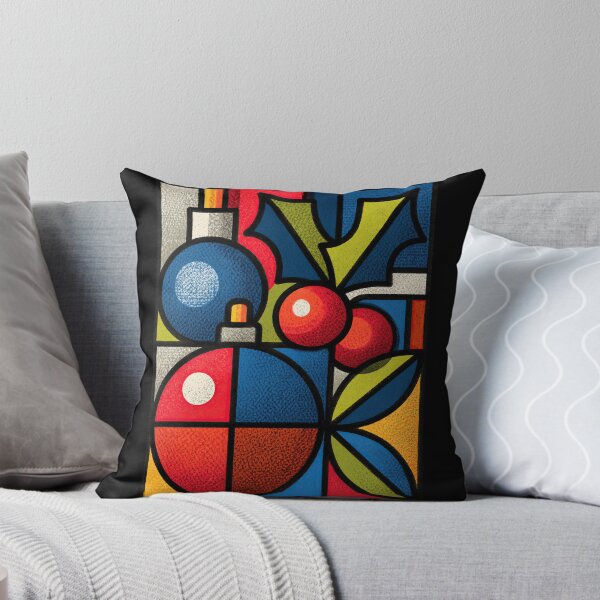 Item preview, Retro Geometric Christmas Baubles Stained Glass Art designed and sold by colorful-white.