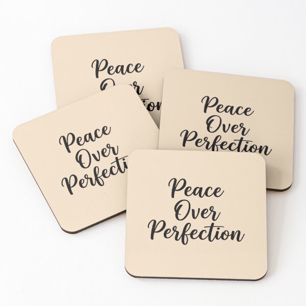 Item preview, Peace Over Perfection | Clean Black Typography Mental Health Affirmation - self care affirmation - wise words designed and sold by MarJul.