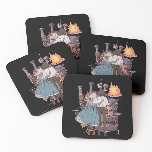 Item preview, Howl's Moving Castle Couple & Calcifer Art designed and sold by MrsLin4617177.