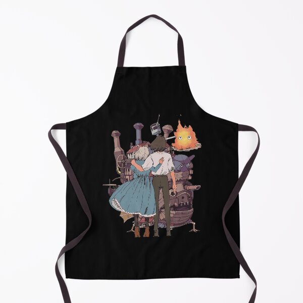 Item preview, Howl's Moving Castle Couple & Calcifer Art designed and sold by MrsLin4617177.