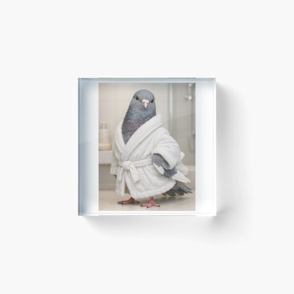 Item preview, Oriental Roller Pigeon White Bathrobe designed and sold by Sillytoe.