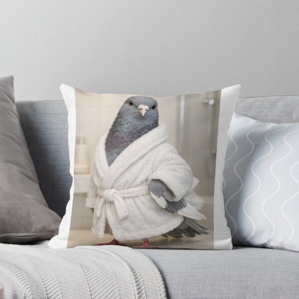 Item preview, Oriental Roller Pigeon White Bathrobe designed and sold by Sillytoe.