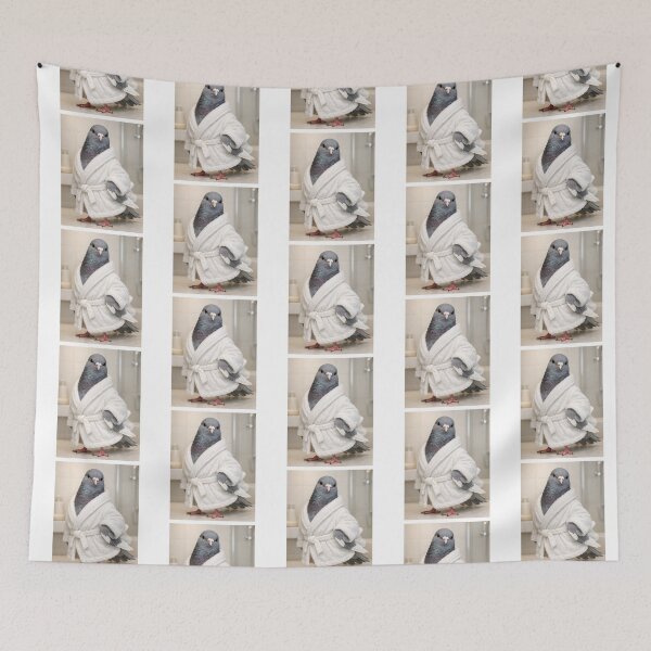 Item preview, Oriental Roller Pigeon White Bathrobe designed and sold by Sillytoe.