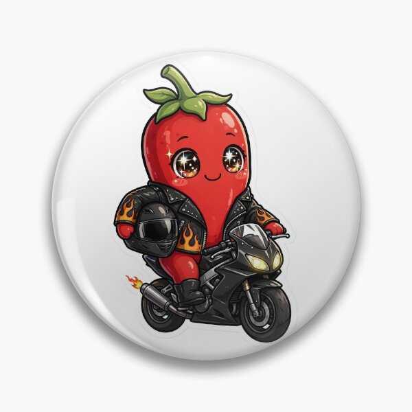 Item preview, Cute Biker Chili Pepper Spicy Motorcycle Rebel designed and sold by Fort Chiswell Trading Company.
