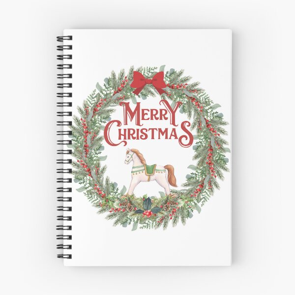 Item preview, Watercolor Rocking Horse Christmas Wreath  designed and sold by VibranPalette.