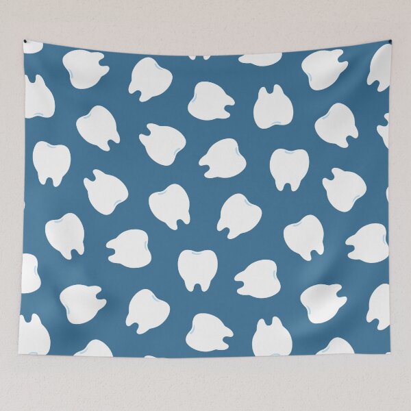 Item preview, Simple White Tooth with Blue Pattern – Clean & Cute Design designed and sold by OEKAKIYASAN.