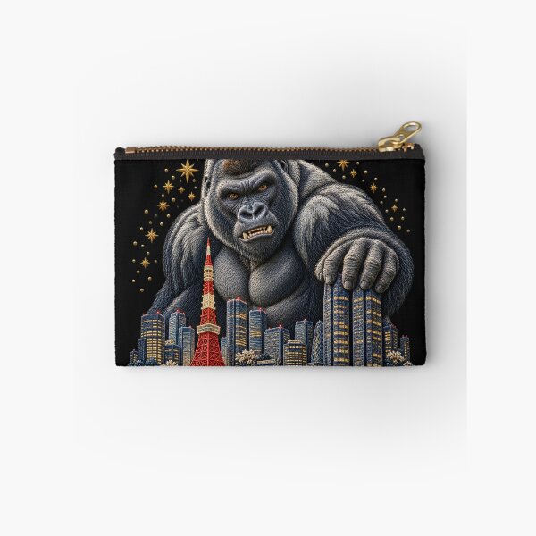 Item preview, Giant Gorilla Tokyo Skyline – Japanese Embroidery Style Art designed and sold by Emoji Emblems.