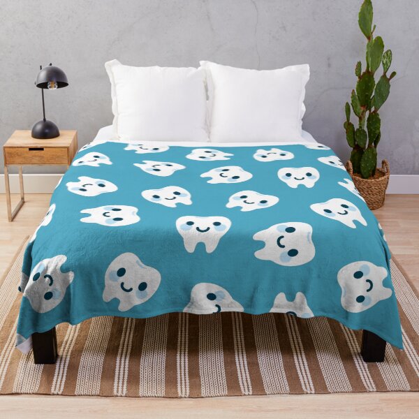 Item preview, Cute Happy Tooth with Light Blue Pattern – Clean & Cute Design designed and sold by OEKAKIYASAN.