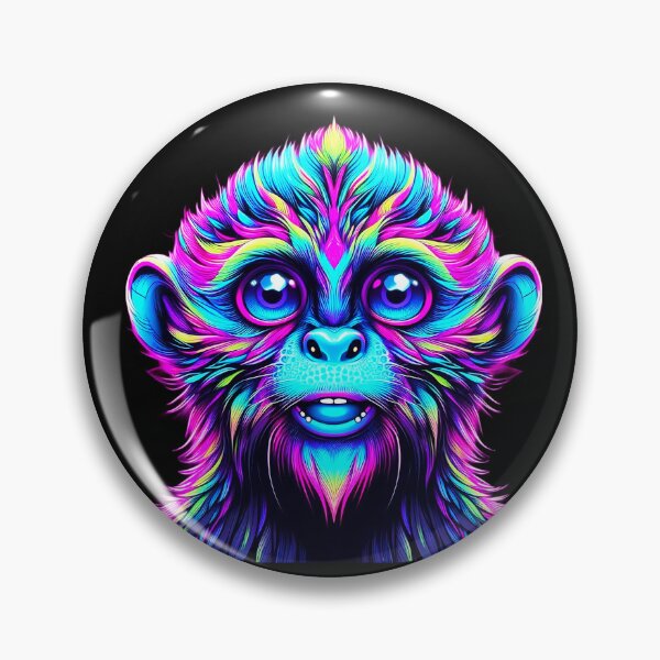 Item preview, Vaporwave Neon Cyber Primate - Psychedelic Ape Aesthetic Entities® designed and sold by A E S T H E T A T A G.