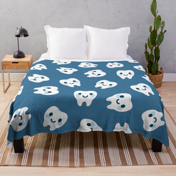 Item preview, Cute Happy Tooth with Blue Pattern – Clean & Cute Design designed and sold by OEKAKIYASAN.