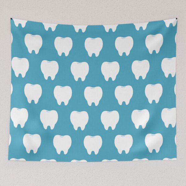 Item preview, Simple White Tooth with Light Blue Pattern – Clean & Cute Design designed and sold by OEKAKIYASAN.