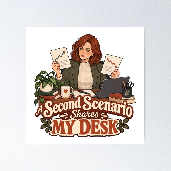 Item preview, A Second Scenario Shares My Desk Anime Trader designed and sold by Bikivuno.