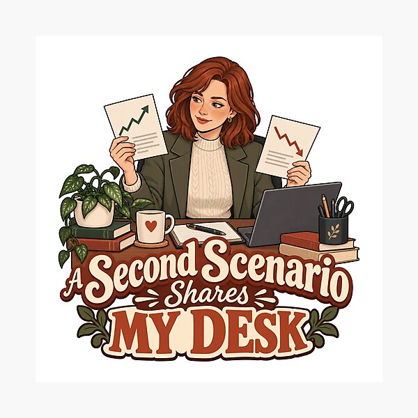 Item preview, A Second Scenario Shares My Desk Anime Trader designed and sold by Bikivuno.
