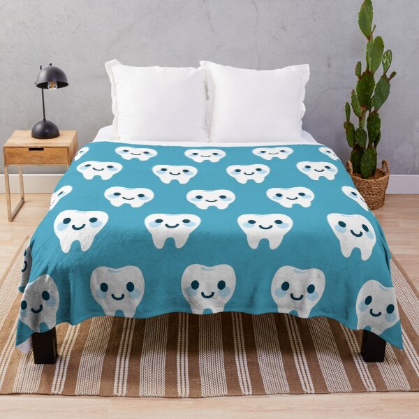 Item preview, Cute Happy Tooth with Light Blue Pattern – Clean & Cute Design designed and sold by OEKAKIYASAN.