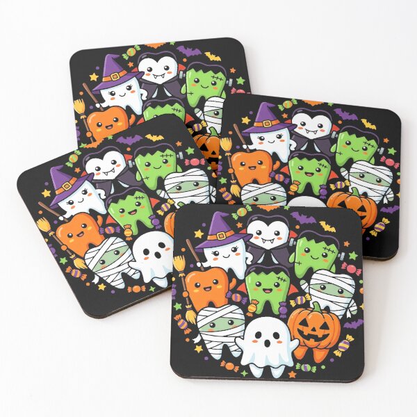 Item preview, Cute Spooky Halloween Characters Circle Teeth designed and sold by MizoX7.
