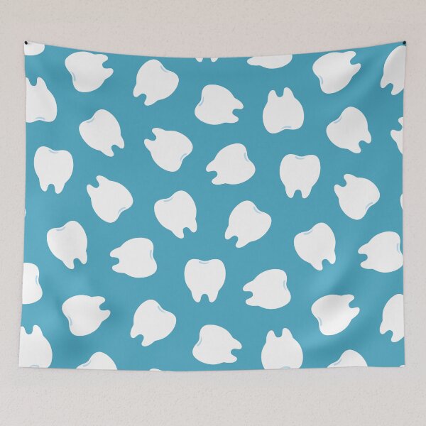 Item preview, Simple White Tooth with Light Blue Pattern – Clean & Cute Design designed and sold by OEKAKIYASAN.
