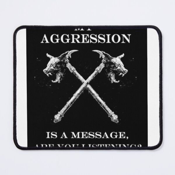 Item preview, My Aggression Is A Message Crossed Axes Wolf designed and sold by Behlobliss.