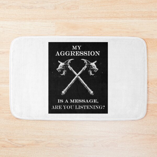 Item preview, My Aggression Is A Message Crossed Axes Wolf designed and sold by Behlobliss.