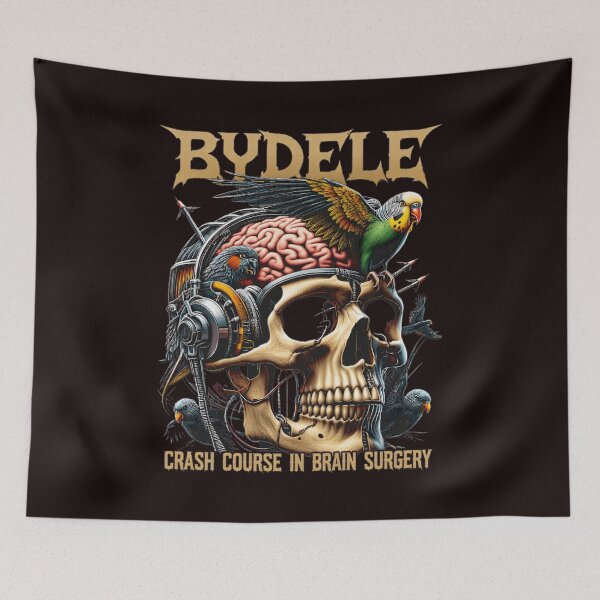 Item preview, BUDGIE Crash Course Brain Surgery Skull Bird Art designed and sold by findOutDraw.