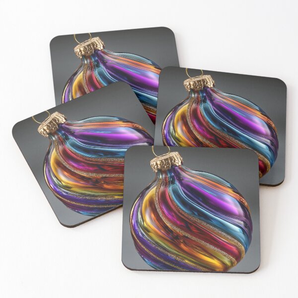 Item preview, Vibrant Colorful Swirl Glass Christmas Ornament designed and sold by colorful-white.
