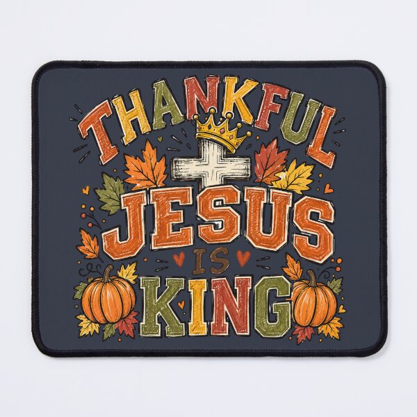 Item preview, Thankful Jesus is King Christian Thanksgiving Fall Religious Faith designed and sold by Forevermore.