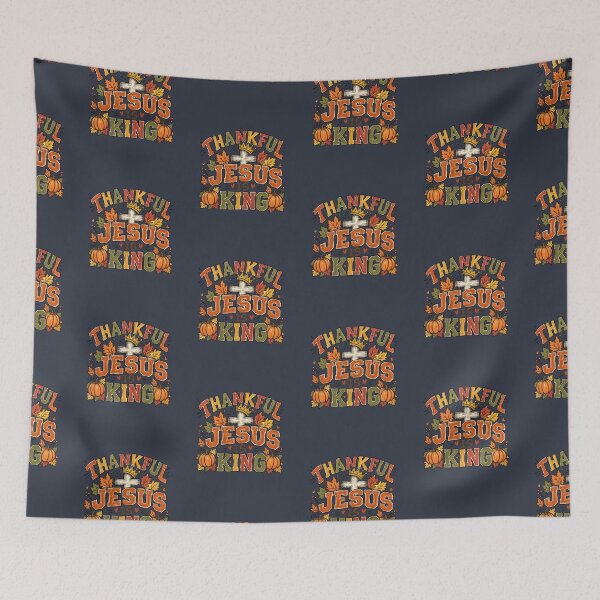 Item preview, Thankful Jesus is King Christian Thanksgiving Fall Religious Faith designed and sold by Forevermore.