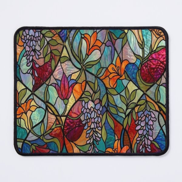 Item preview, Art Nouveau Floral Stained Glass Window Pattern designed and sold by Maddie4Real.