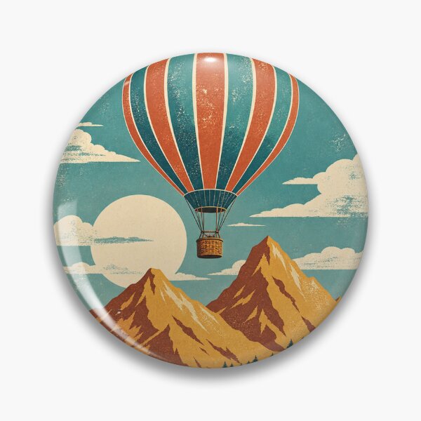 Item preview, Retro Hot Air Balloon Mountain Graphic designed and sold by S06PMarketing.