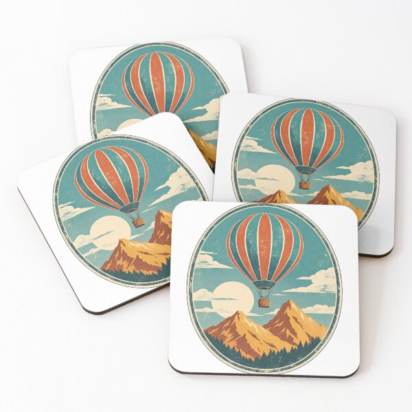 Item preview, Retro Hot Air Balloon Mountain Graphic designed and sold by S06PMarketing.