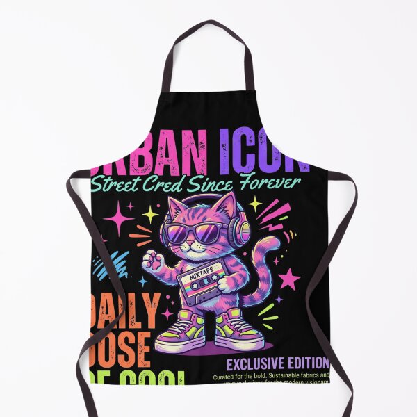 Item preview, Urban Icon Synthwave Cat - Retro Neon Mixtape designed and sold by rich-moda.