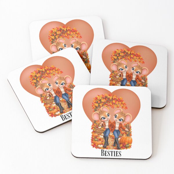 Item preview, Besties Cute Autumn Mice Pumpkin Patch designed and sold by Stone and Sage Prints.