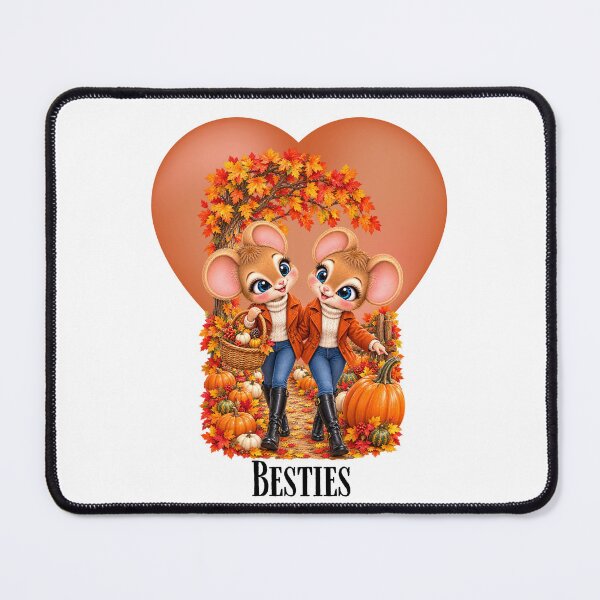 Item preview, Besties Cute Autumn Mice Pumpkin Patch designed and sold by Stone and Sage Prints.