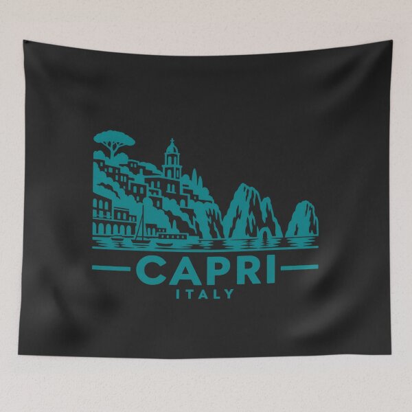 Item preview, Capri Italy Line Art Travel Poster designed and sold by CMYKStudio.