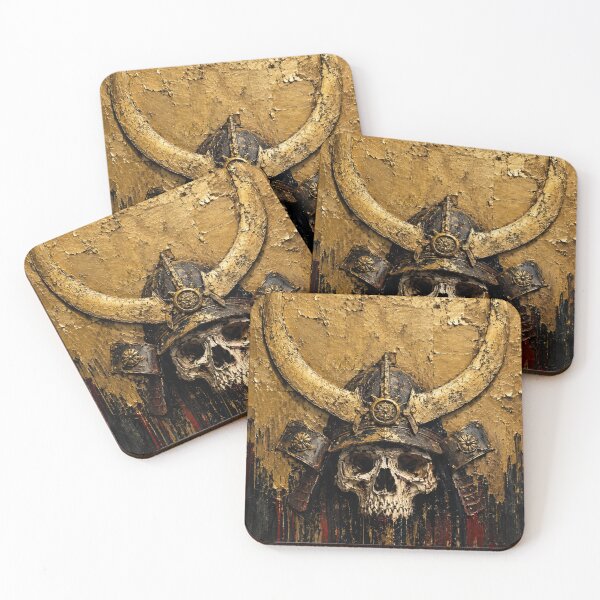 Item preview, Gold Crescent Samurai Helmet and Skull designed and sold by MouradStudio.