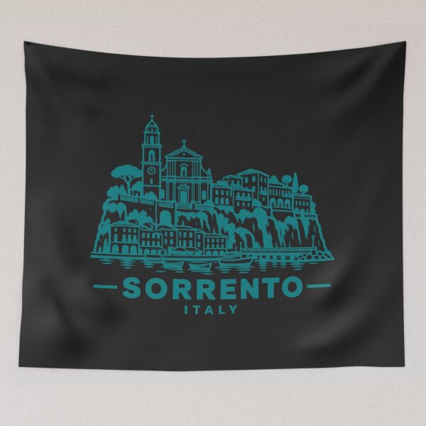 Item preview, Sorrento Italy Line Art Skyline Poster designed and sold by CMYKStudio.