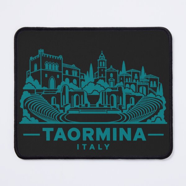 Item preview, Taormina Sicily Italy Line Art Landmark Poster designed and sold by CMYKStudio.