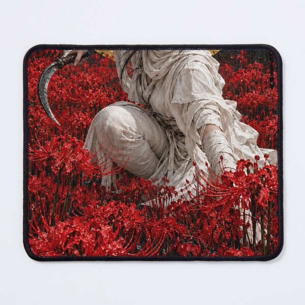Item preview, White Hooded Sickle Warrior with Red Spider Lilies designed and sold by MouradStudio.