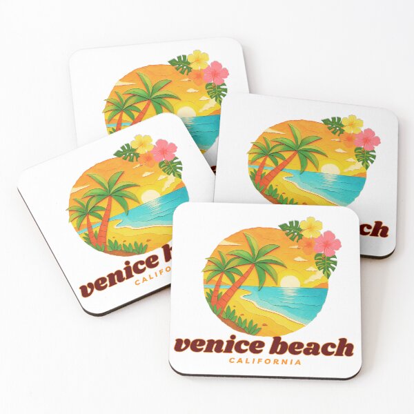 Item preview, Venice Beach California Sunset Retro Paper Cut Style Palm Trees Design designed and sold by DonnaRaine.