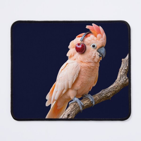 Item preview, Cute Pink Cockatoo Cacatua Moluccensis with Cherry Fruit Headphones designed and sold by Sulco Design.