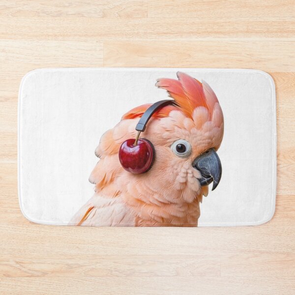 Item preview, Cute Pink Cockatoo Cacatua Moluccensis with Cherry Fruit Headphones designed and sold by Sulco Design.