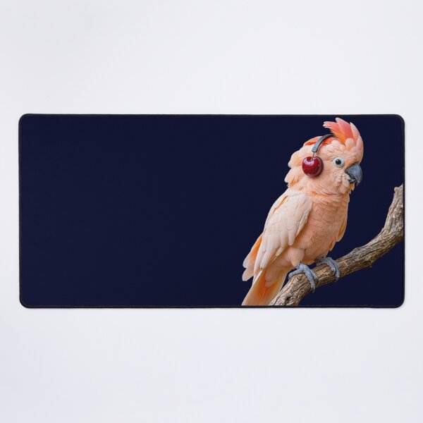 Item preview, Cute Pink Cockatoo Cacatua Moluccensis with Cherry Fruit Headphones designed and sold by Sulco Design.
