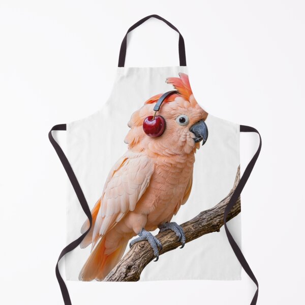 Item preview, Cute Pink Cockatoo Cacatua Moluccensis with Cherry Fruit Headphones designed and sold by Sulco Design.