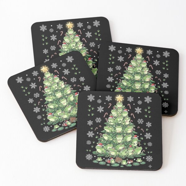 Item preview, Cute Christmas Frogs Festive Holiday Pattern designed and sold by MiALopezArt.