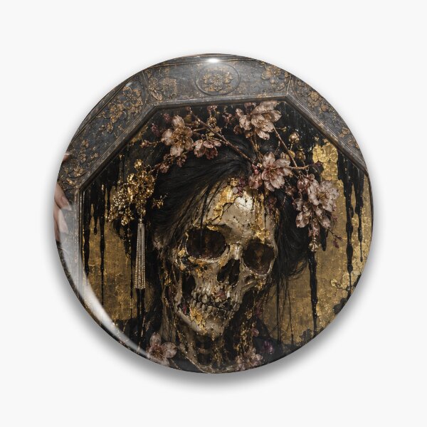 Item preview, Japanese Woman with Mirror and Golden Skull Reflection designed and sold by MouradStudio.