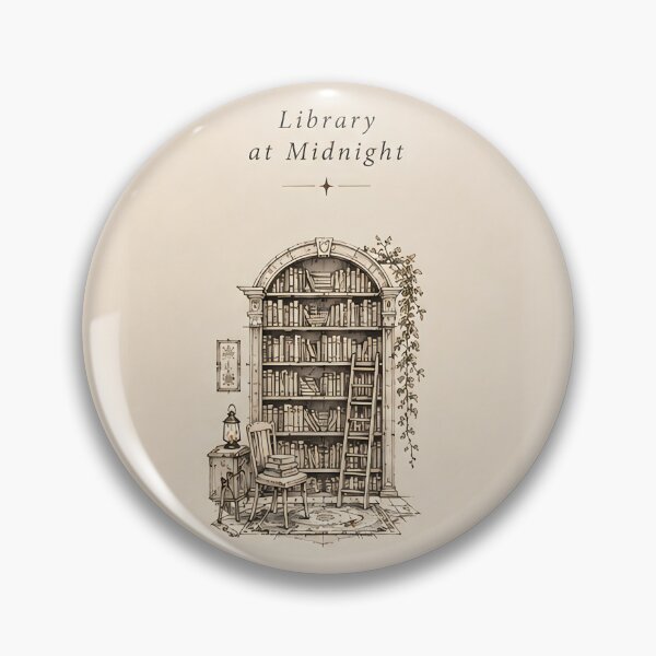 Item preview, Library at Midnight – Vintage Line Art Design designed and sold by KWW SHOP.