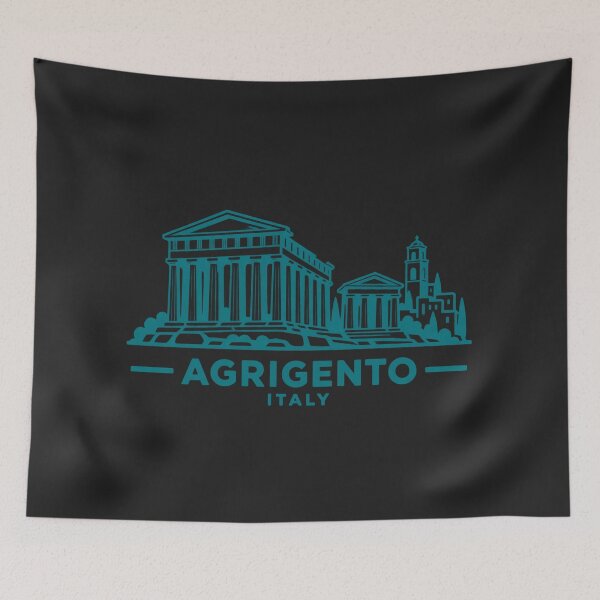 Item preview, Agrigento Sicily Italy Line Art Landmark Poster designed and sold by CMYKStudio.