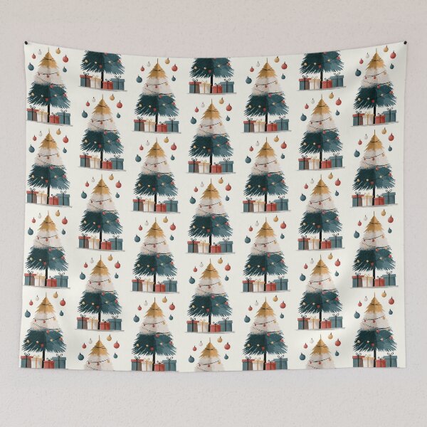 Item preview, Cozy Rustic Christmas Tree and Presents Illustration designed and sold by colorful-white.