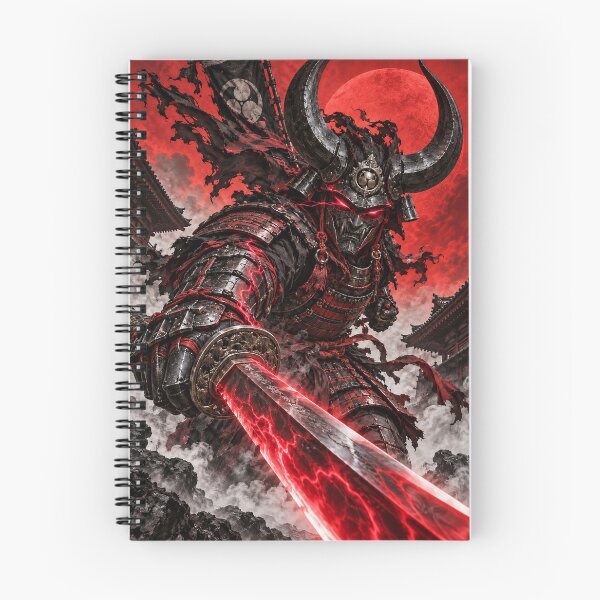 Item preview, Horned Samurai with Crimson Katana and Red Moon designed and sold by MouradStudio.