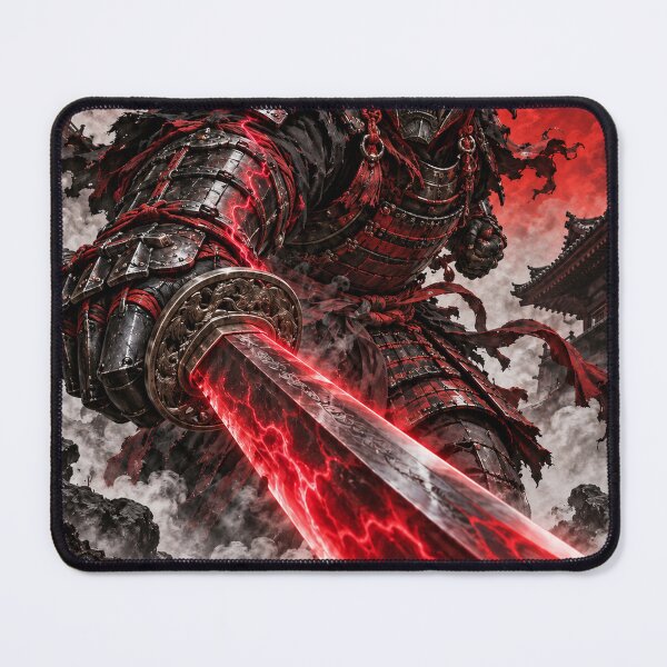 Item preview, Horned Samurai with Crimson Katana and Red Moon designed and sold by MouradStudio.